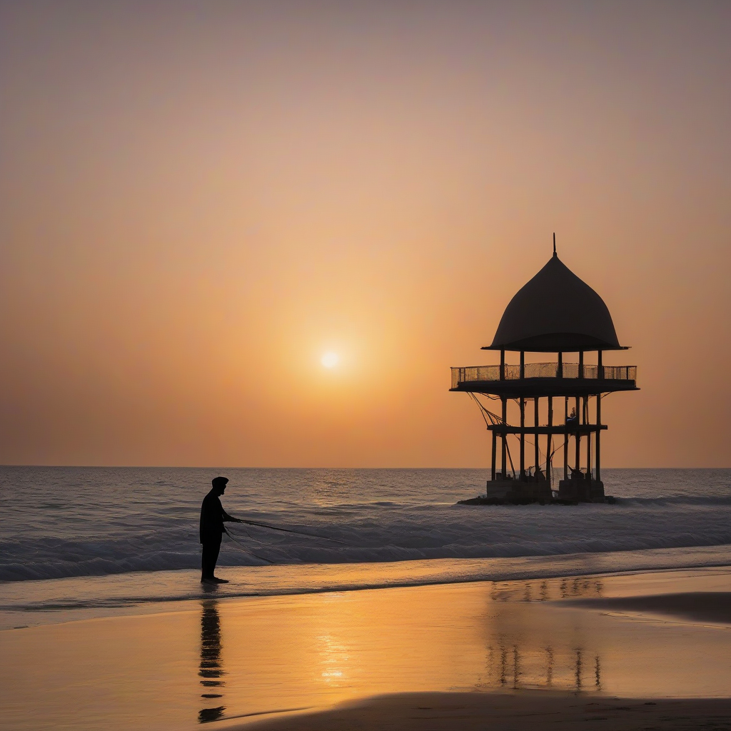 پارک ساحلی مرد ماهیگیر در شرق کیش